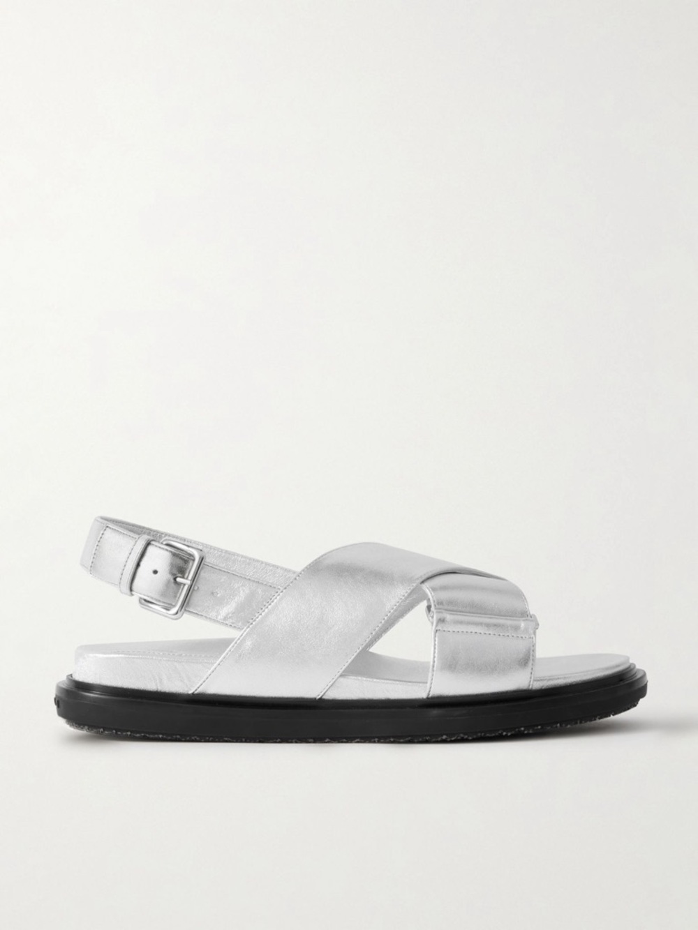 Marni Fussbett Metallic Leather Slingback Sandals